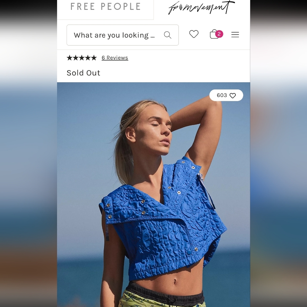 FP Movement by Free People Electric Blue Athletic Mesh Vest